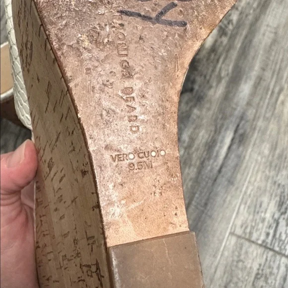 Veronica Beard Dali Snakeskin Platform Cork Sandals 9.5 - Picture 6 of 6